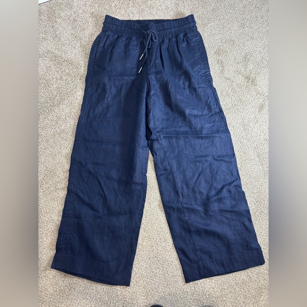 Quince Navy Wide-Leg Drawstring Pants - Picture 5 of 13